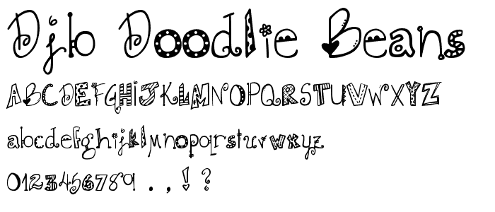 DJB DOODLIE BEANS font